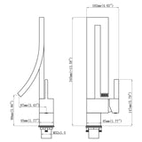 Sculptural Mixer Faucet with Vertical Cutout Spout