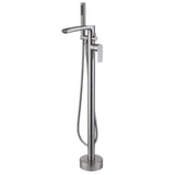 Freestanding Tub Filler with Waterfall Spout and Shower Wand Attachment