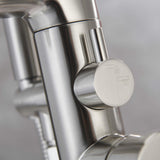Freestanding Tub Filler with Waterfall Spout and Shower Wand Attachment