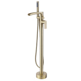 Freestanding Bathtub Faucet with Handheld Shower Floor Mounted Tub Filler Mixer
