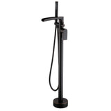 Freestanding Bathtub Faucet with Handheld Shower Floor Mounted Tub Filler Mixer