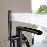 Freestanding Bathtub Faucet with Handheld Shower Floor Mounted Tub Filler Mixer