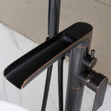 Freestanding Bathtub Faucet with Handheld Shower Floor Mounted Tub Filler Mixer
