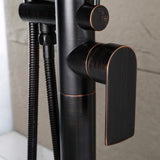 Freestanding Bathtub Faucet with Handheld Shower Floor Mounted Tub Filler Mixer