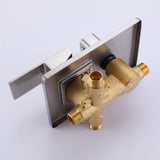 Wall-Mounted Waterfall Bathtub Faucet with Shelf and Handheld Shower