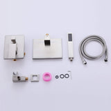 Wall-Mounted Waterfall Bathtub Faucet with Shelf and Handheld Shower