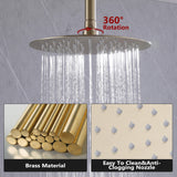 Brushed Gold Brass Shower System Complete Set with Tub Spout JK0053