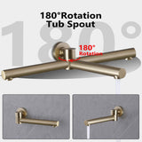 Brushed Gold Brass Shower System Complete Set with Tub Spout JK0053