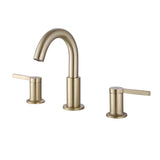 Widespread Bathroom Sink Faucet 3-Hole Deck Mounted Brushed Gold JK0061