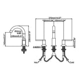 size of widespread bathroom sink faucet