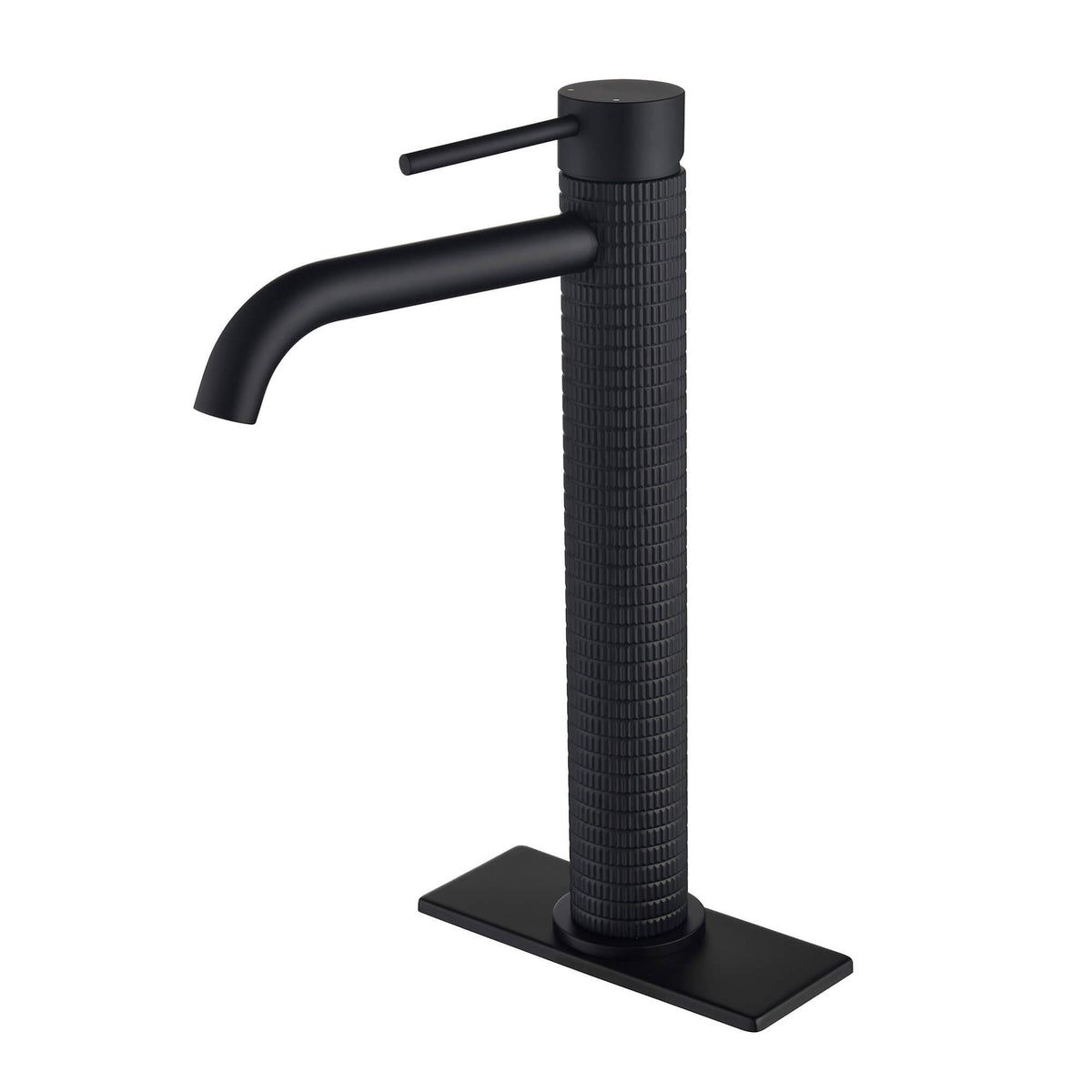 Solid Brass Vessel Sink Faucet with Modern Knurled Body Design