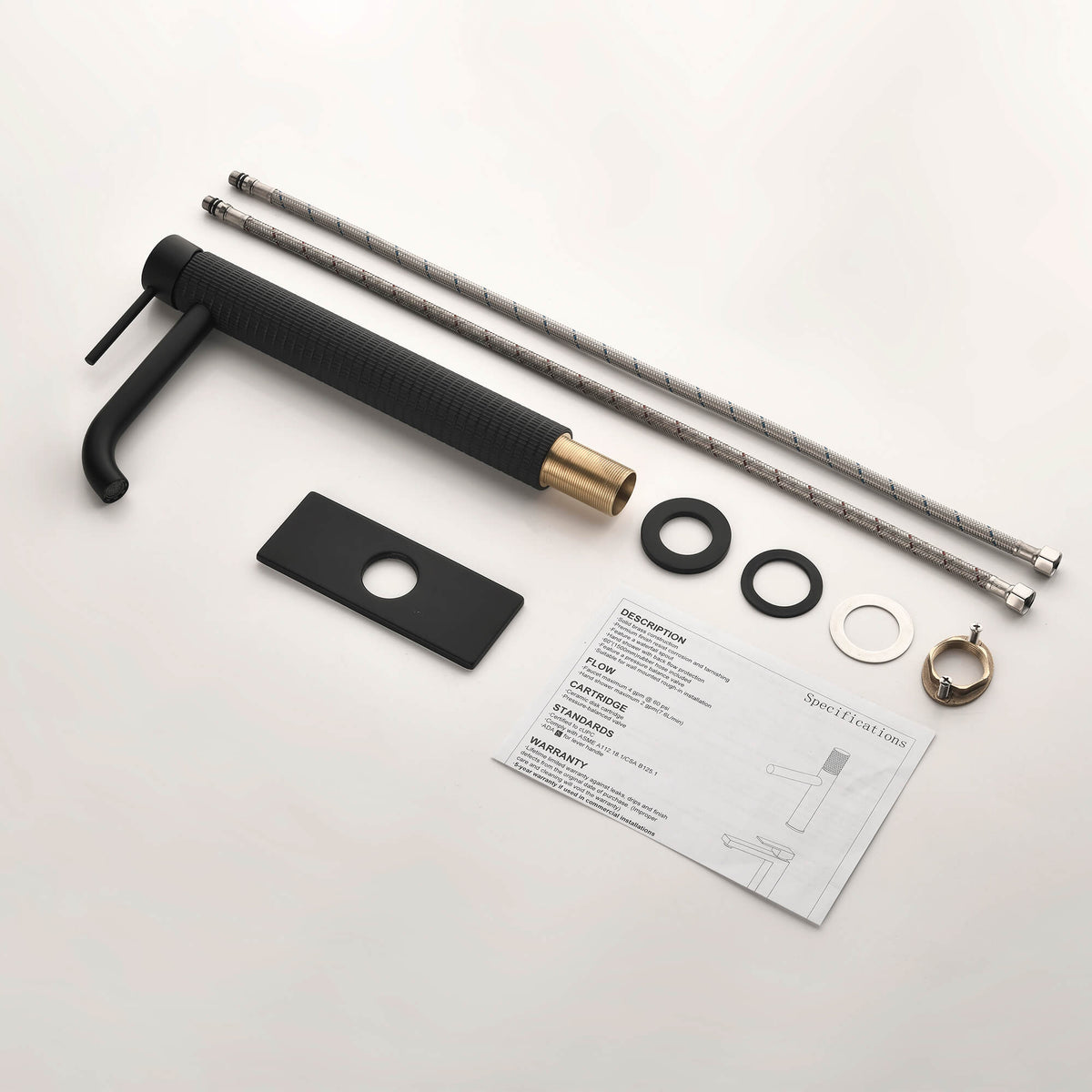 Solid Brass Vessel Sink Faucet with Modern Knurled Body Design