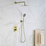 Wall-Mounted Shower Faucet Set with Round Rain Head and Balance Valve
