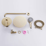 Modern Rain Shower Faucet Bathroom Set with Handle Brushed Gold JK0073