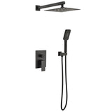 Wall-Mounted Shower System with 10-Inch Rainfall Shower Head 3-Function Handheld Sprayer