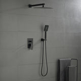 Wall-Mounted Shower System with 10-Inch Rainfall Shower Head 3-Function Handheld Sprayer