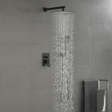 Wall-Mounted Shower System with 10-Inch Rainfall Shower Head 3-Function Handheld Sprayer
