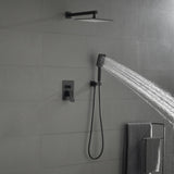 Wall-Mounted Shower System with 10-Inch Rainfall Shower Head 3-Function Handheld Sprayer