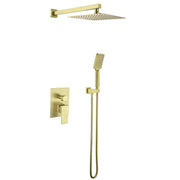 Rain Shower System with 10-Inch Head and 3-Function Handheld Solid Brass