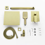 Wall-Mounted Shower System with 10-Inch Rainfall Shower Head 3-Function Handheld Sprayer