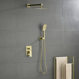 Wall-Mounted Shower System with 10-Inch Rainfall Shower Head 3-Function Handheld Sprayer