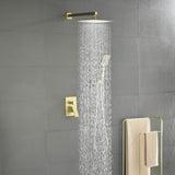 Wall-Mounted Shower System with 10-Inch Rainfall Shower Head 3-Function Handheld Sprayer