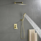 Wall-Mounted Shower System with 10-Inch Rainfall Shower Head 3-Function Handheld Sprayer
