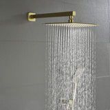 Rain Shower System with 10-Inch Head and 3-Function Handheld Solid Brass