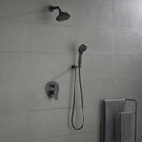 Bathroom Shower Faucet Set with 5 Functions Rain Shower Head Pressure Balance