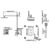 Rain Shower System with 4 Body Jets and Pressure Balanced Valve JK0084