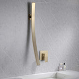 Curved Waterfall Spout Faucet with Wall Controls
