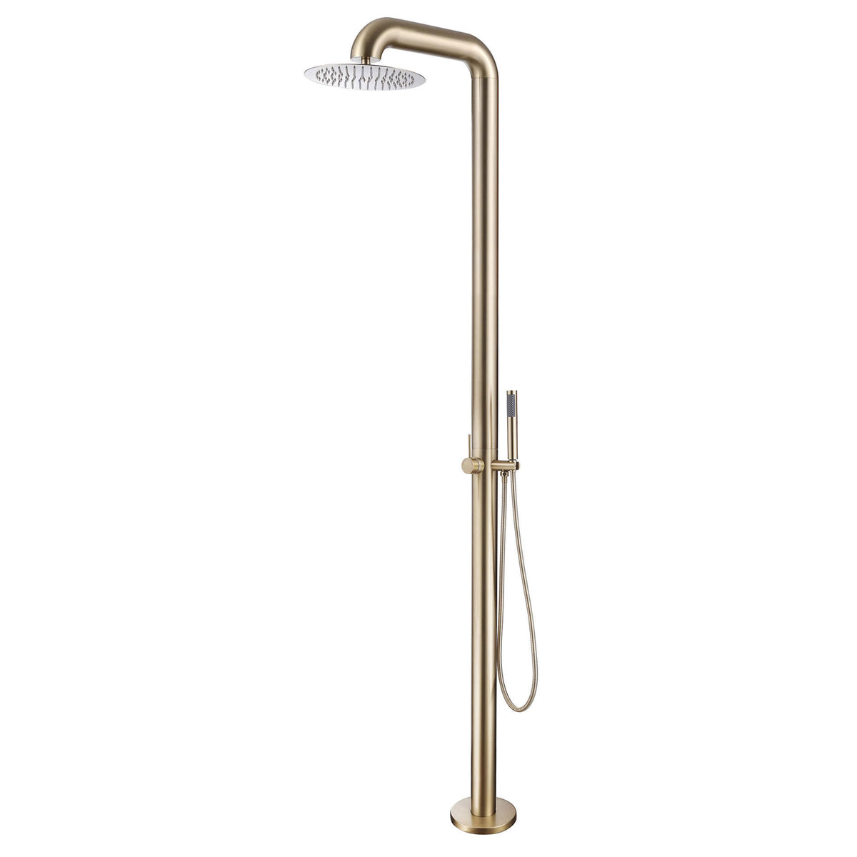 Freestanding Stainless Steel Outdoor Shower with Handheld Shower & Rain Head