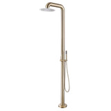 Freestanding Stainless Steel Outdoor Shower with Handheld Shower & Rain Head