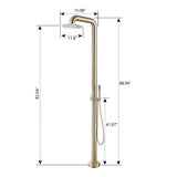 Freestanding Stainless Steel Outdoor Shower with Handheld Shower & Rain Head