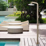 Freestanding Stainless Steel Outdoor Shower with Handheld Shower & Rain Head
