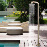 Freestanding Stainless Steel Outdoor Shower with Handheld Shower & Rain Head