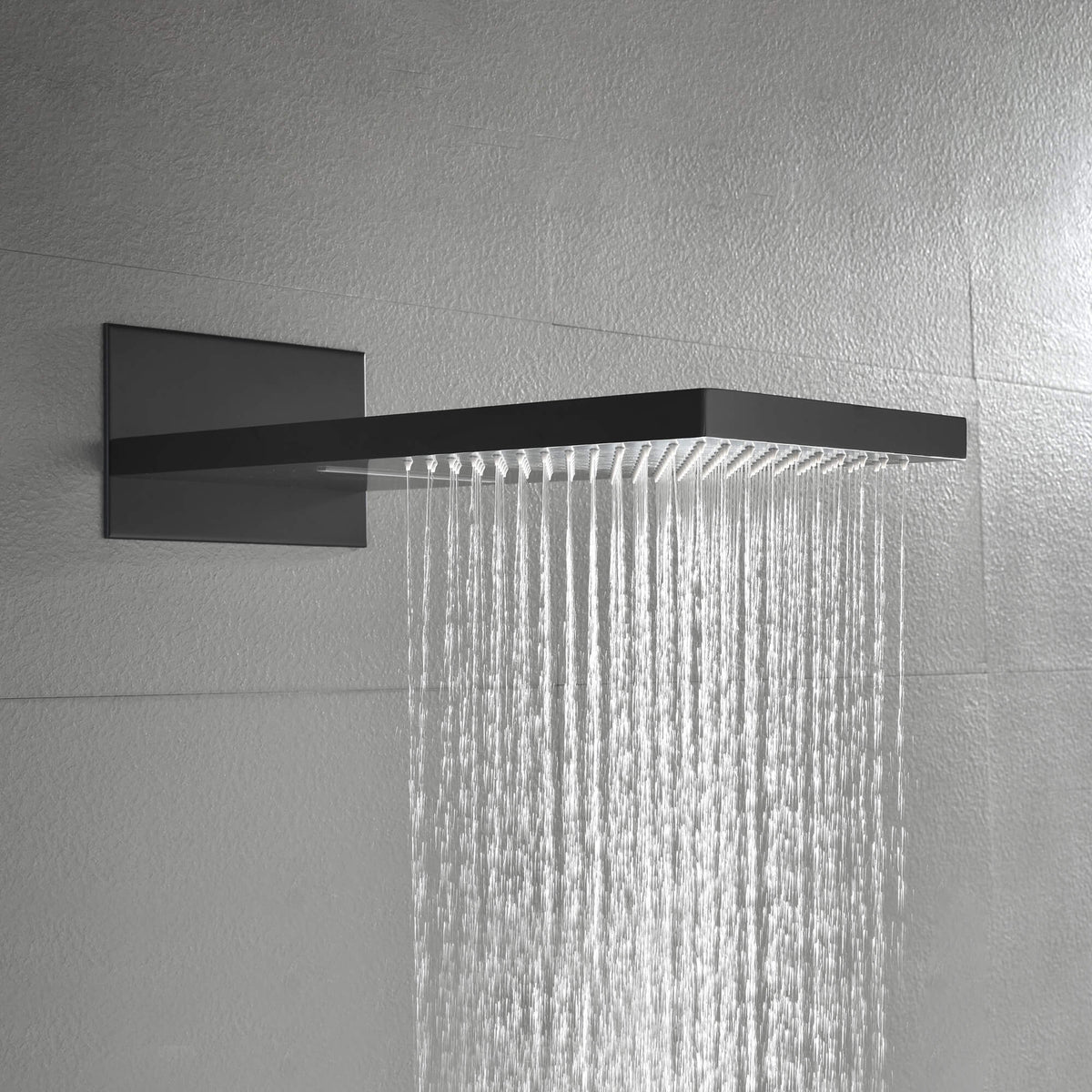 Modern Minimalist Wall-Mounted 2-Function Rainfall & Waterfall Shower Head