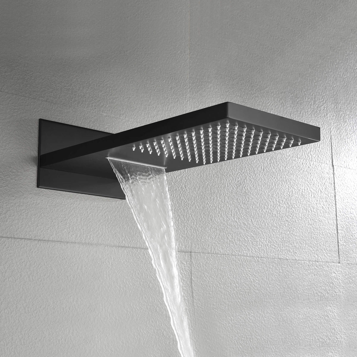 Modern Minimalist Wall-Mounted 2-Function Rainfall & Waterfall Shower Head