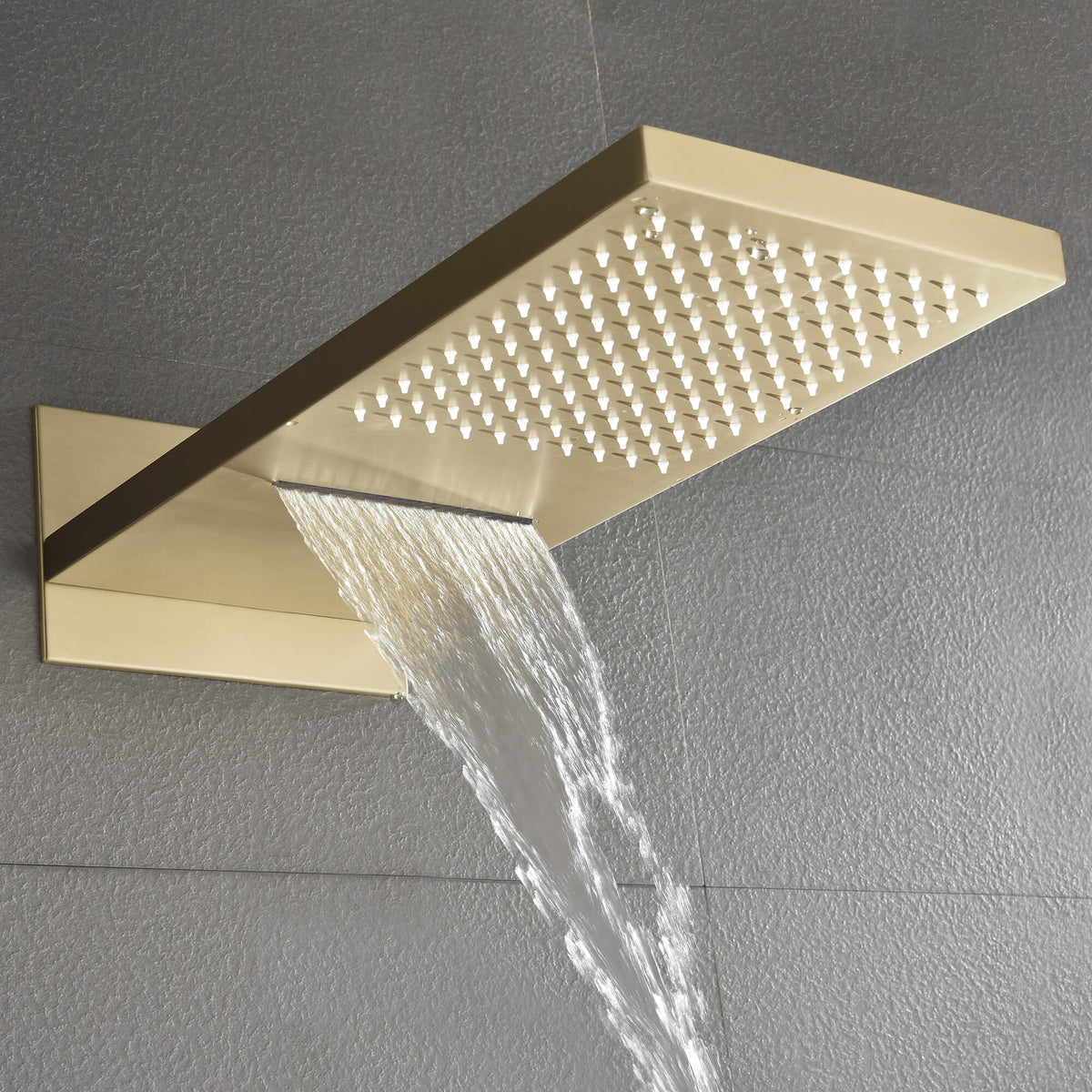 Modern Minimalist Wall-Mounted 2-Function Rainfall & Waterfall Shower Head
