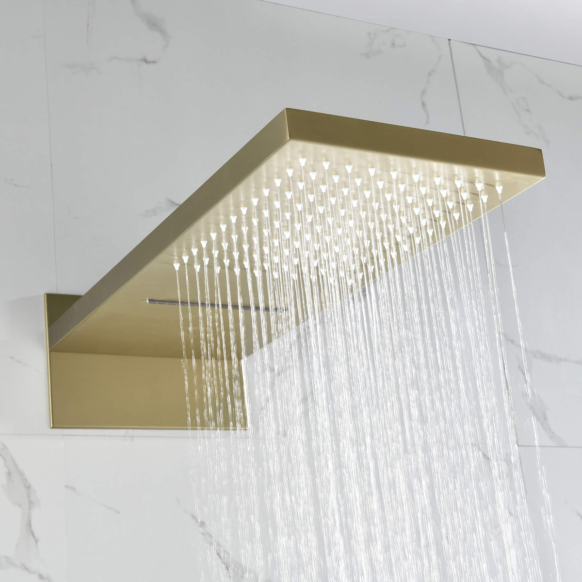 Modern Minimalist Wall-Mounted 2-Function Rainfall & Waterfall Shower Head