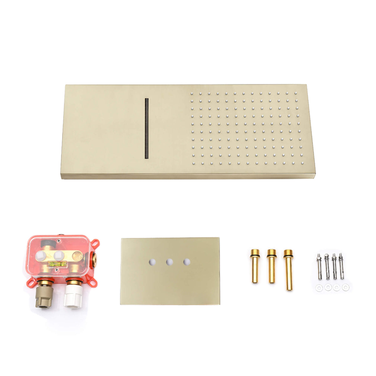 Modern Minimalist Wall-Mounted 2-Function Rainfall & Waterfall Shower Head