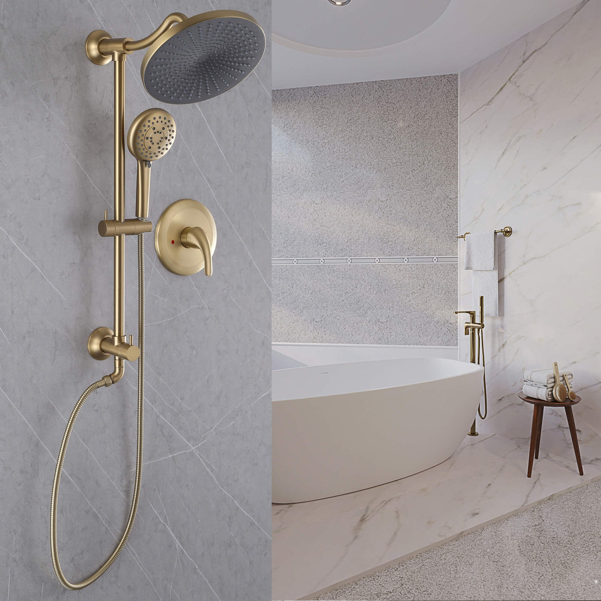 5-Function Rain Shower Faucet with Handheld