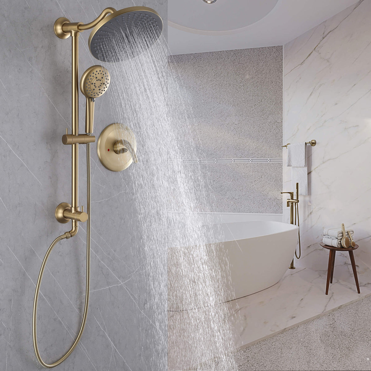 5-Function Rain Shower Faucet with Handheld