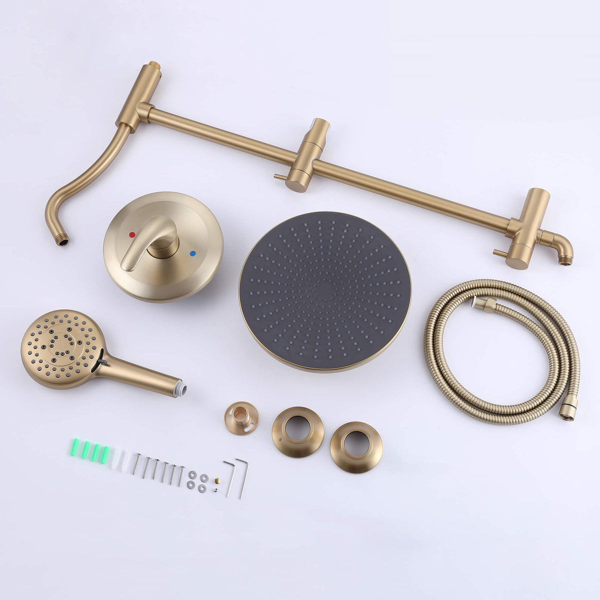 Shower Set with 10-Inch Rainfall Head and 5-Function Handheld Shower Head Combo