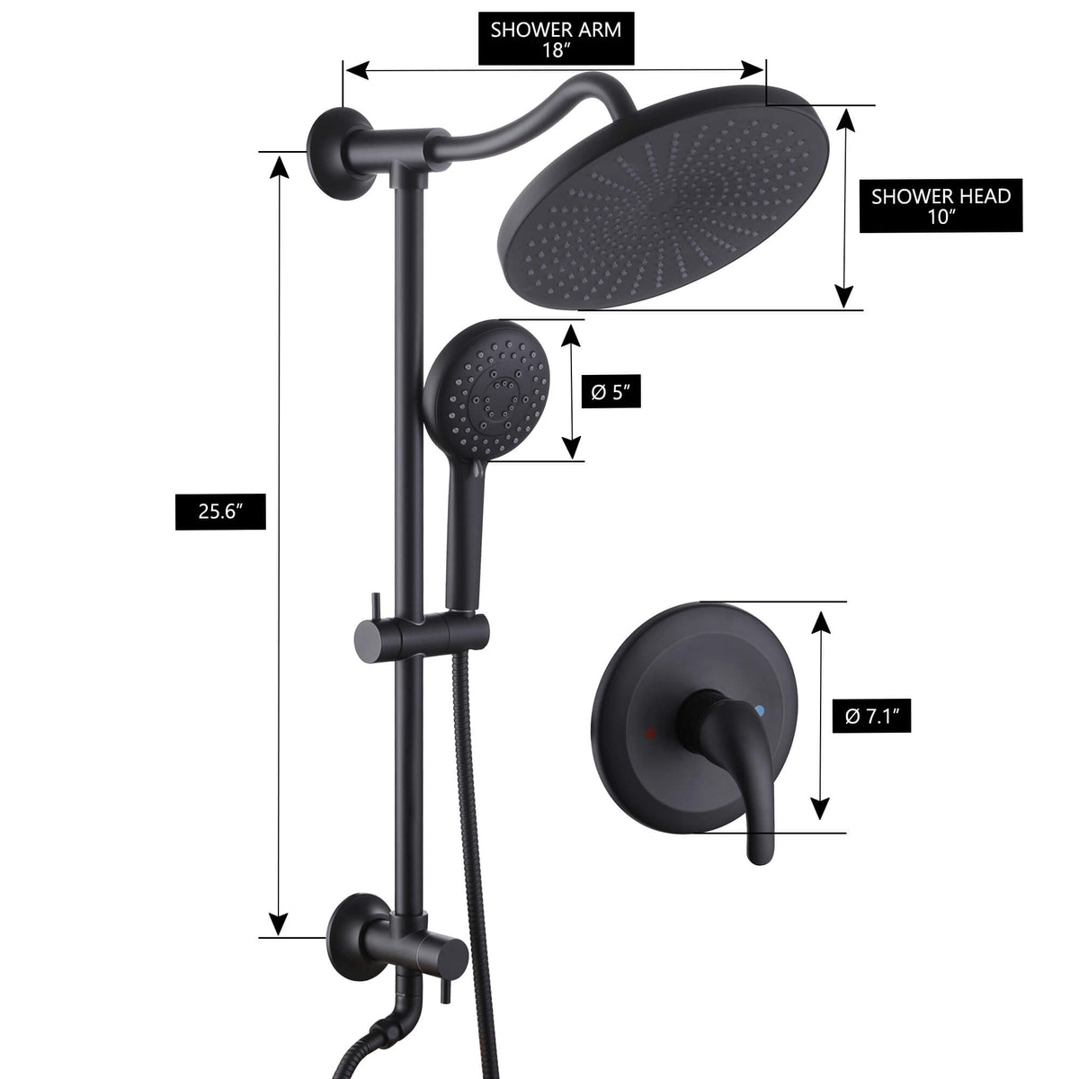 5-Function Rain Shower Faucet with Handheld