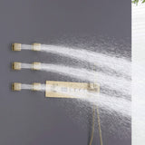 Luxury LED Dual Shower Head System Ceiling Mount Digital Display Thermostatic Shower Faucet with 6 Body Jets JK0127