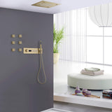 Ceiling Mount Thermostatic Shower System with Digital Display Screen LED Lights Playing Music JK0128