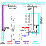 Ceiling Mount Thermostatic Shower System with Digital Display LED Bluetooth Speakers JK0128