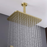 Luxury Rain Shower Digital Display Thermostatic Shower System with Four Functions Brushed Gold JK0131