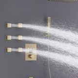 Luxury Rain Shower Digital Display Thermostatic Shower System with Four Functions Brushed Gold JK0131